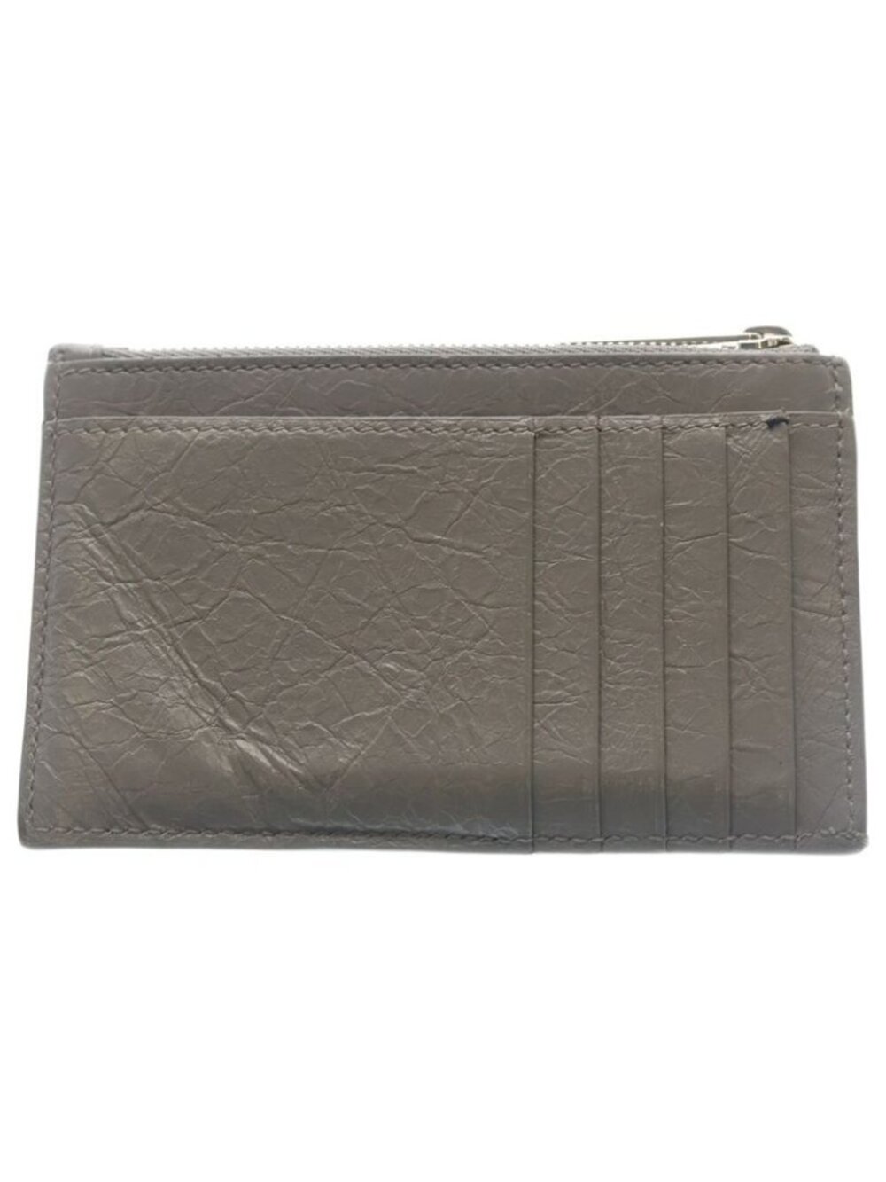 Balenciaga Monaco Long Ali Nalamskin Coin & Card Holder Leather Case Gray - Picture 2 of 6